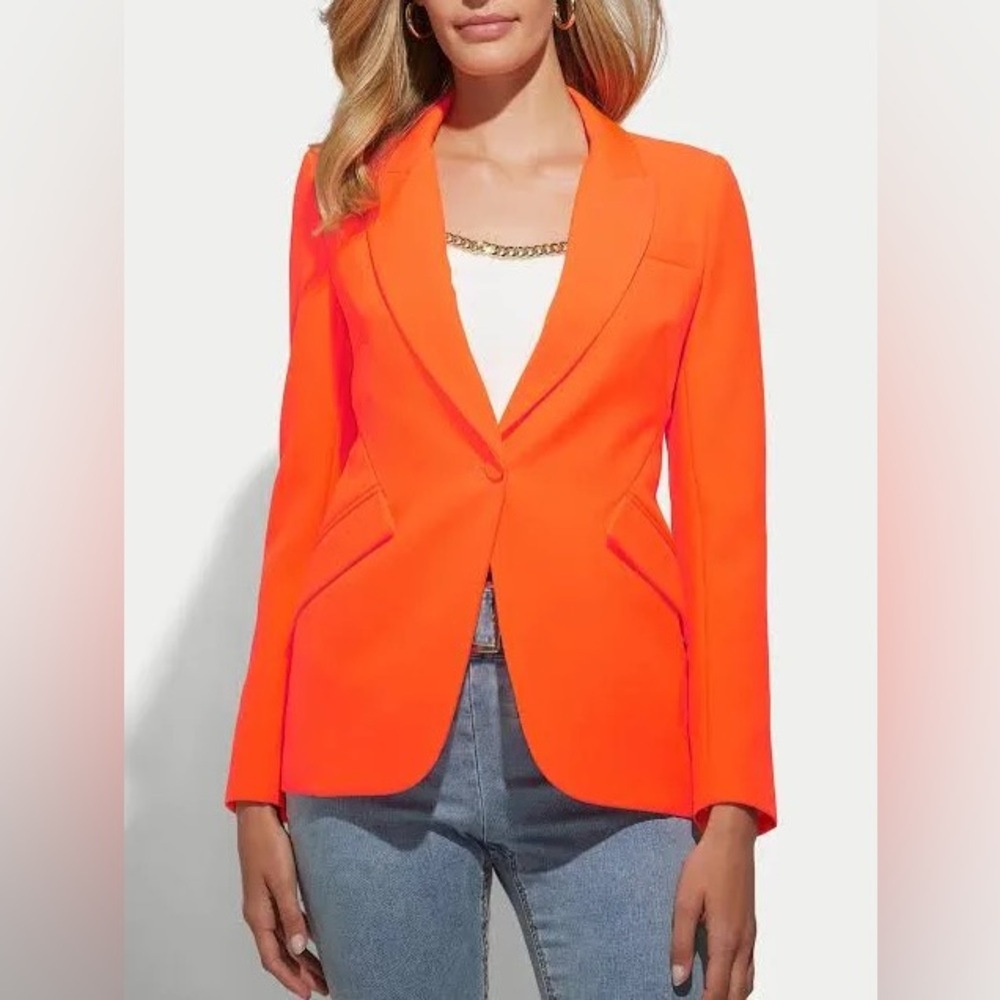 Generation Love Hudson Crepe Blazer in Papaya XXS NWT